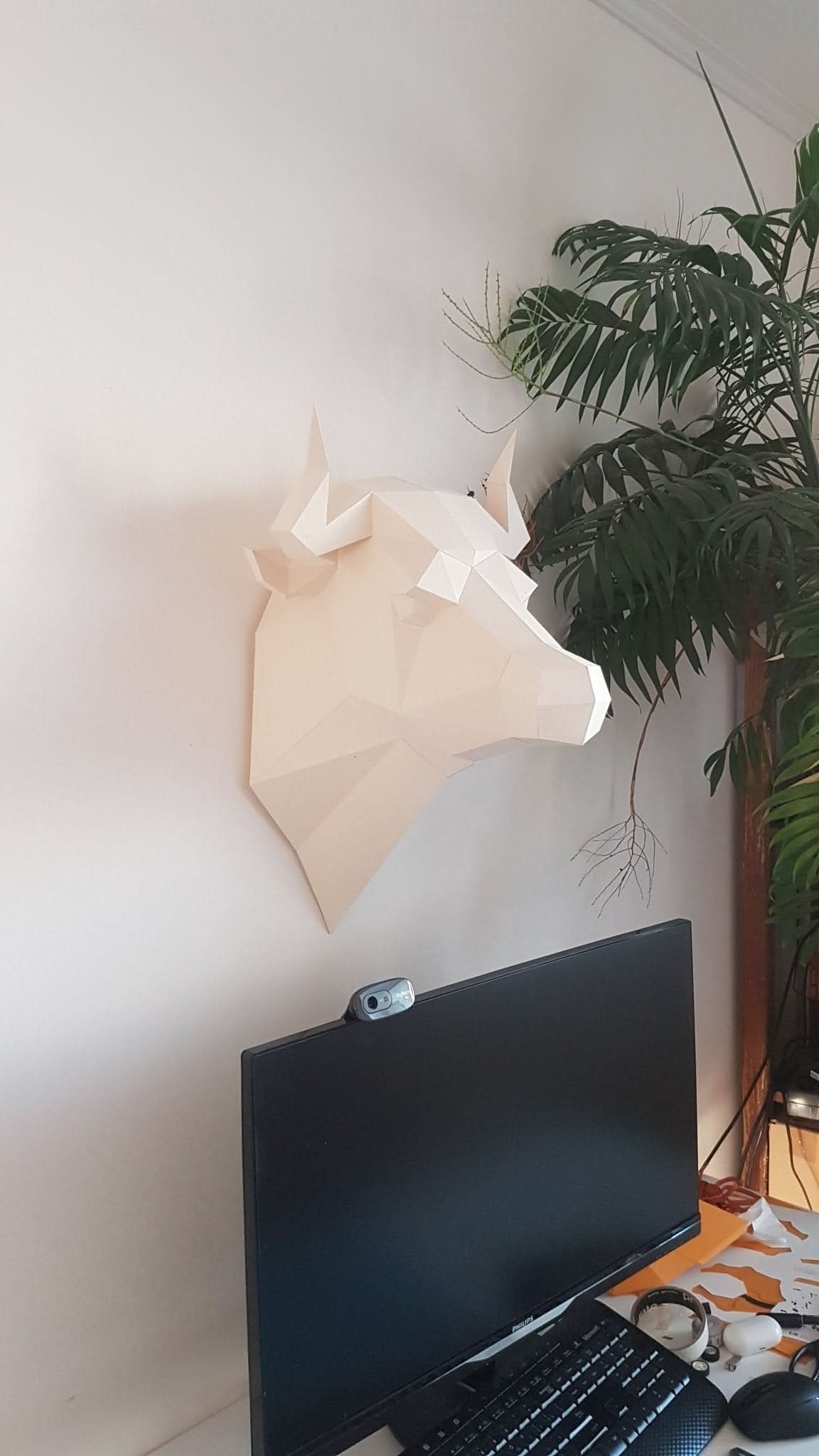 Polygonal Bull 3D Papercraft – Digital Download - NoyanLimited