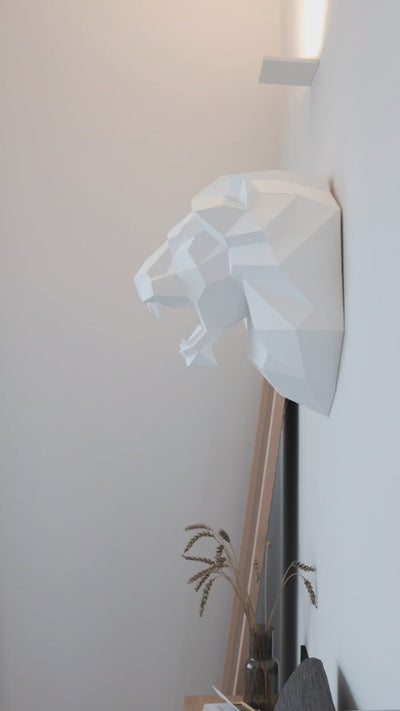 Polygonal Roaring Lion 3D Papercraft – Digital Download